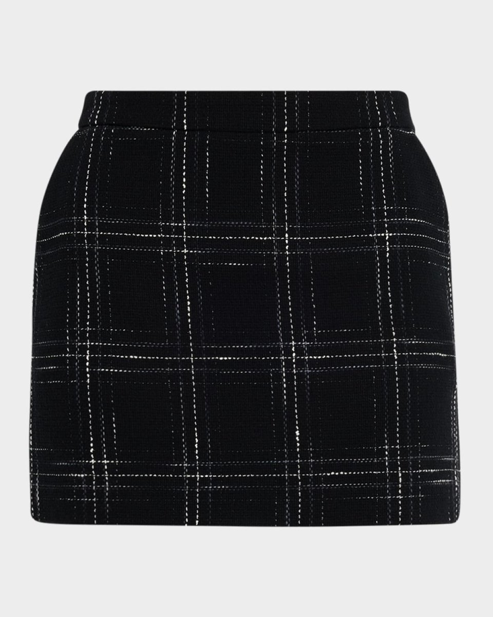 Kendra Tweed Windowpane Mini Skirt